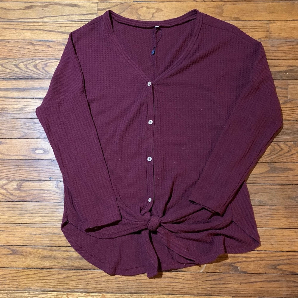 Maroon button Sweater